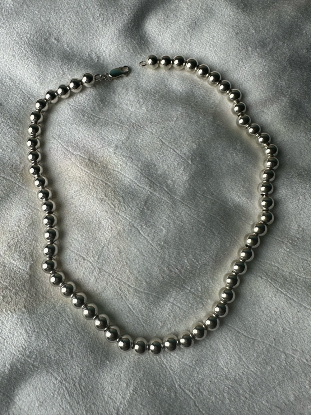 925 Sterling Silver Beaded Necklace - Classic Silver Ball Strand